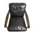 Charcoal Black Leather Club Chair For Sale - Image 4 of 6