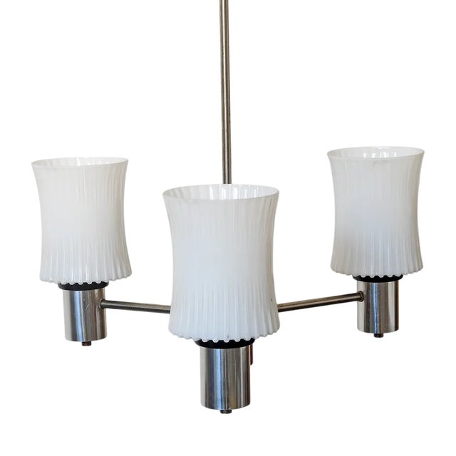 Vintage Finnish Chandelier with Chrome-Plating, 1960s For Sale