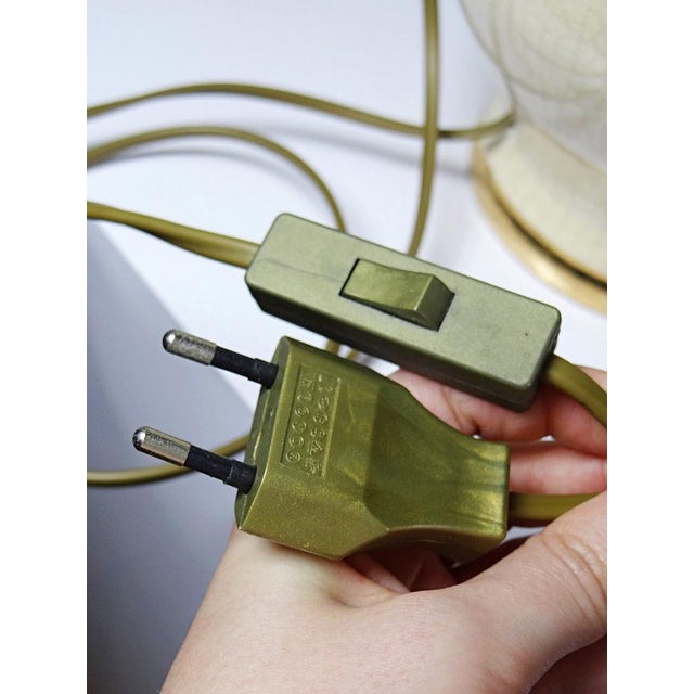 Vintage Panama Dynasty Crackle-Glazed Earthenware Lamp from Le Dauphin, 1980s For Sale - Image 11 of 13