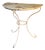 Vintage Wrought Iron Demi-Lune Console Table with Painted Pine Top, 1950s For Sale