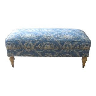 Vintage Toile Ottoman For Sale