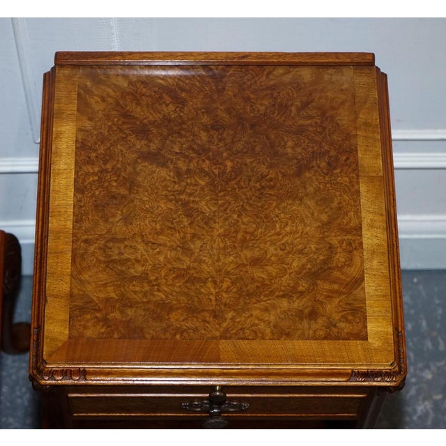 Antique Art Deco Queen Anne Bedside Tables, 1920s, Set of 2 For Sale - Image 11 of 18