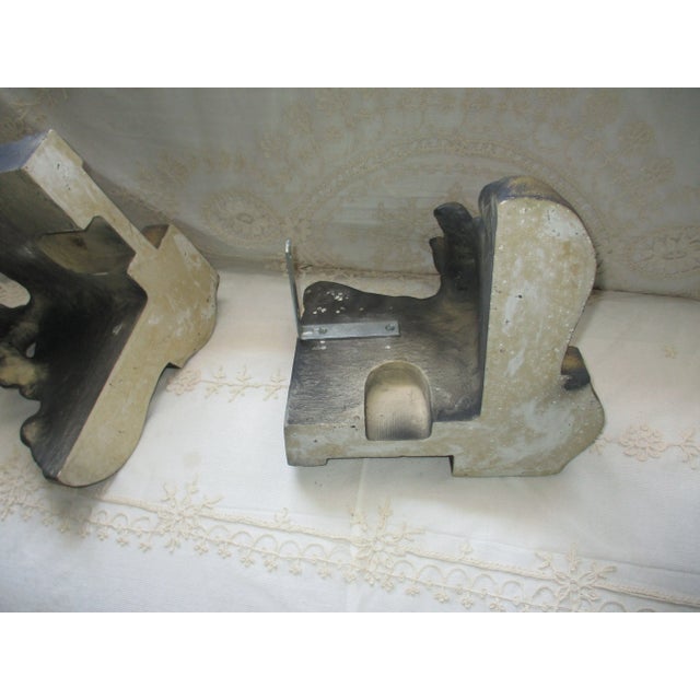 Vintage Ornate Louis XIV Style Acanthus Leaf Design Slate Blue & Gold Corbels- Set of 2 For Sale - Image 10 of 10