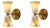 Contemporary Brass & Natural Alabaster Double Wall Sconces, Bathroom Vanity & Bedroom Lighting - Set of 2 For Sale