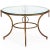 French French Modernist Gilded Wrought-Iron & Glass Coffee Accent Table Ca. 1950s For Sale - Image 3 of 12