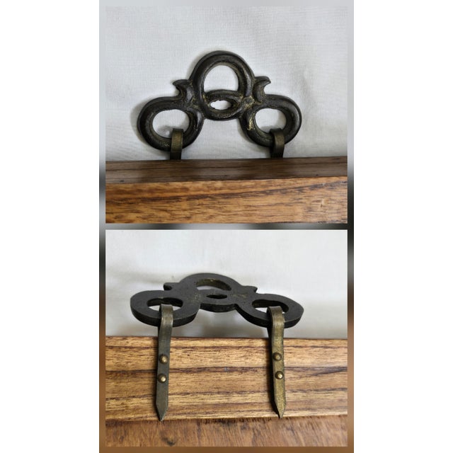 Brown Antique Hand Carved Wood Wall Pierced Fretwork Panel With Figural Central Medallion For Sale - Image 8 of 18