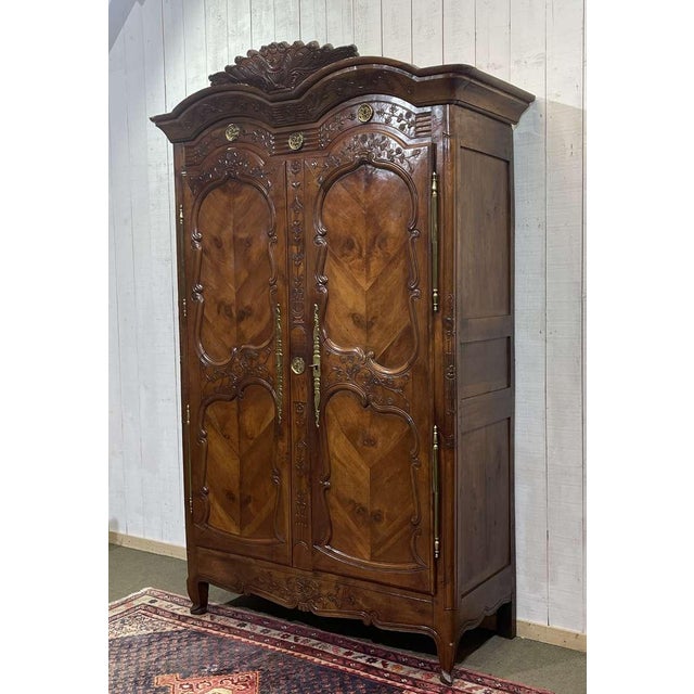 19th Century Rennes Wardrobe in Cherry Wood from Louis Boutin, in Good conditions. Designed before 1890