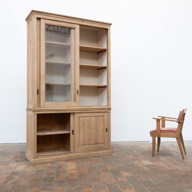 Early 20th Century Oak Bookcase with Sliding Doors For Sale - Image 6 of 14