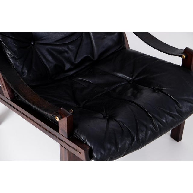 Animal Skin Hunter Easy Chair attributed to Torbjørn Afdal, 1960s For Sale - Image 7 of 14