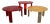 Set of Three Red and Gold Acrylic "T" Tables by Patricia Urquiola for Kartell For Sale