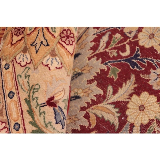 Textile Shabby Chic Pak-Persian Red/Beige Wool Rug - 10'0'' X 14'8'' For Sale - Image 7 of 8