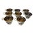 Antique Minton Porcelain Tea Cups Pattern 832 Gold Seaweed Filigree Circa 1813 No Saucers - Set of 8 For Sale