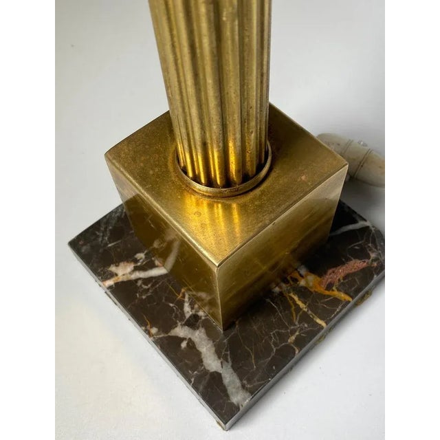 19th Century Marble Base and Brass Table Lamp, France For Sale - Image 5 of 10