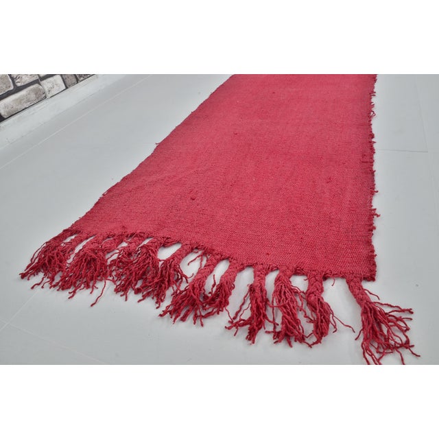 Orange Vintage Hemp Runner Rug For Sale - Image 10 of 10