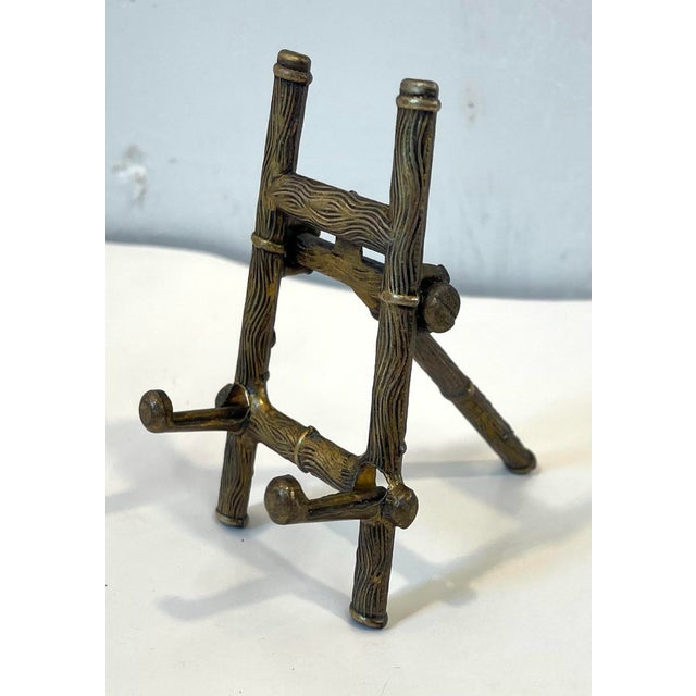 Vintage Italian Gold Metal Faux Bamboo Petite Easel For Sale - Image 4 of 11