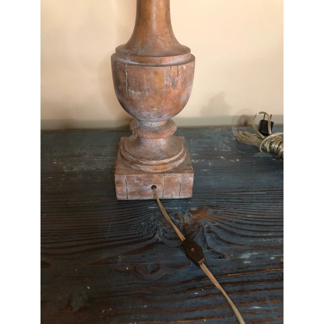 Transitional Architectural Finial Wood-Like Table Lamp For Sale - Image 3 of 5