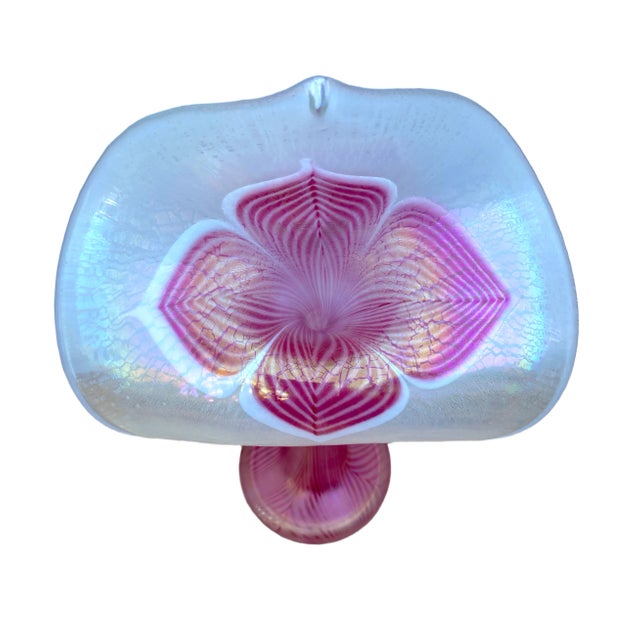 Stuart Abelman Late 20th Century Stuart Abelman Signed Jack-in-the-Pulpit Art Glass Vase For Sale - Image 4 of 9