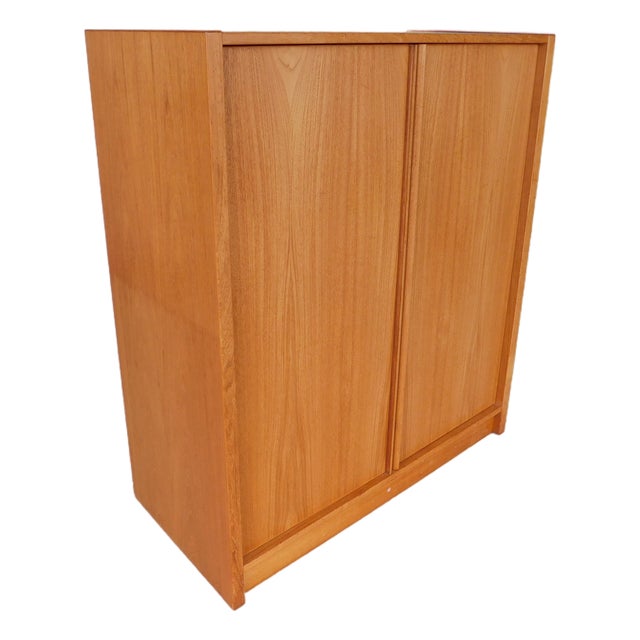 Jesper Danish Modern Teak Armoire / Wardrobe Fitted Interior Chest For Sale