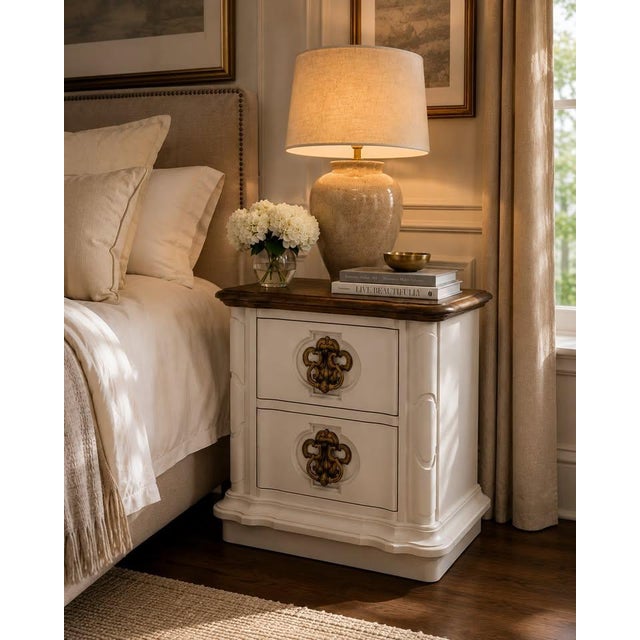 Thomasville Late 20th Century Restored Vintage Thomasville Nightstand | Custom Luxury Bedside Cabinet For Sale - Image 4 of 4