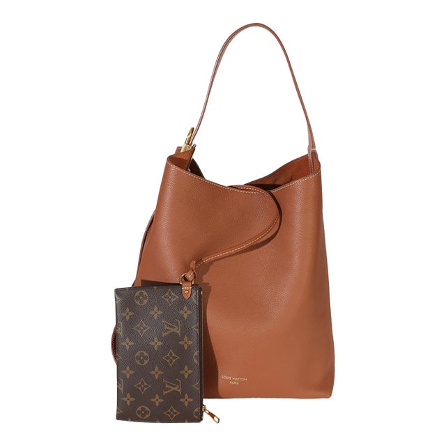 Cognac Grained Calfskin Low Key Hobo MM For Sale