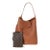 Cognac Grained Calfskin Low Key Hobo MM For Sale