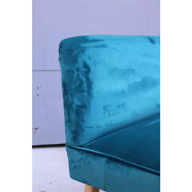 Italian Green Velvet Piccolo Sofa, 1950s For Sale - Image 10 of 12