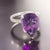 Natural Amethyst Diamond Ring 6.5 14k White Gold 7.67 TCW Certified For Sale - Image 14 of 15