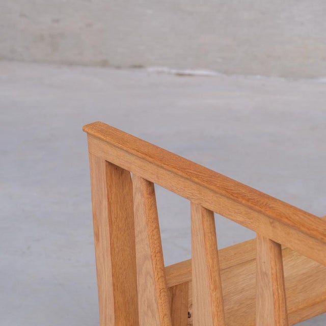 Beige Mid-Century French Oak Single Bed by Guillerme et Chambron For Sale - Image 8 of 12
