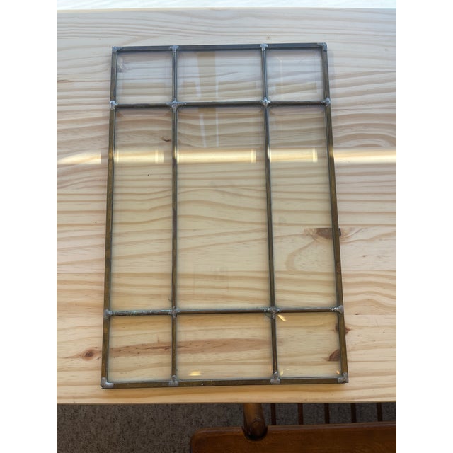 Vintage Leaded Beveled Glass Window Panel For Sale - Image 4 of 8