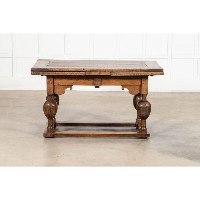 17th Century English Oak Draw-Leaf Refectory Table, 1680 For Sale - Image 4 of 18