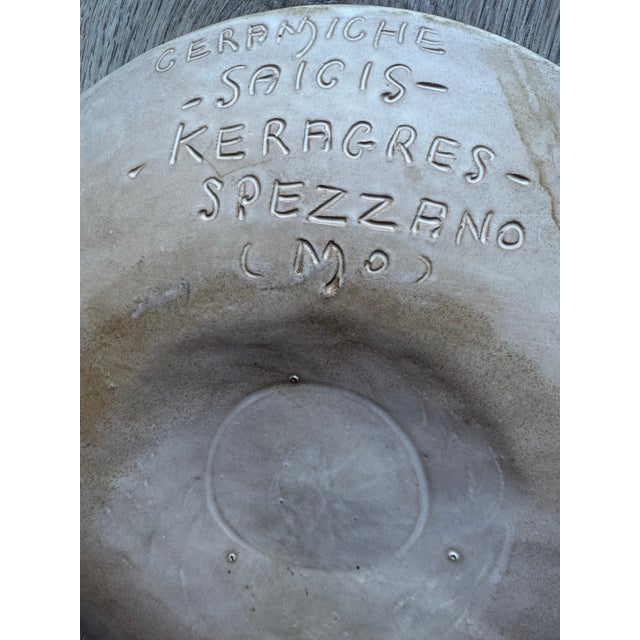 Ceramic Mid-Century Italian Brutalist Ceramic Wall Platter by SAICIS Keragres Spezzano, 1970s For Sale - Image 7 of 8