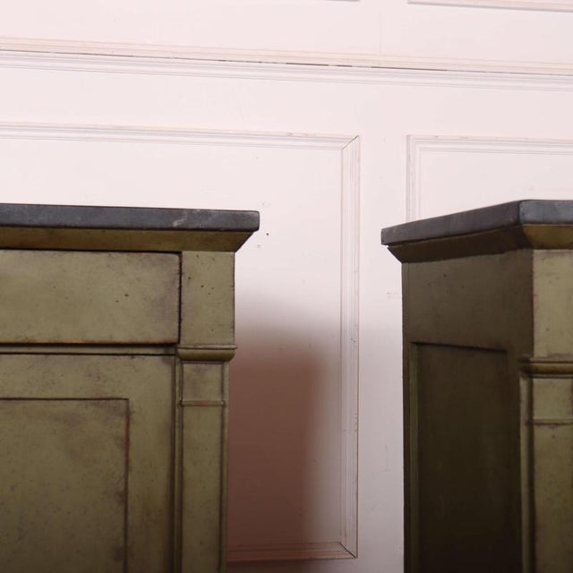 French Nightstands with Faux Marble Top, Set of 2 For Sale - Image 6 of 15