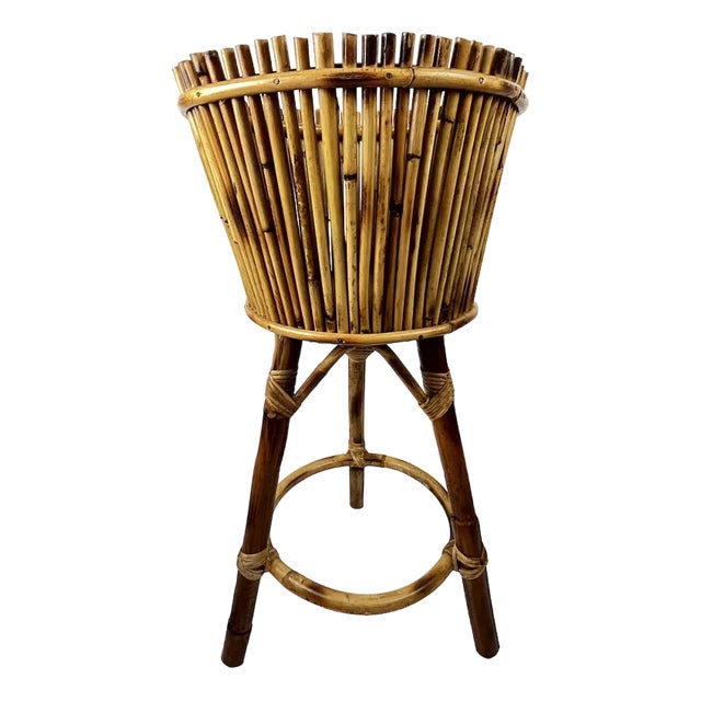 Vintage Italian Bamboo Carrier, 1970s For Sale