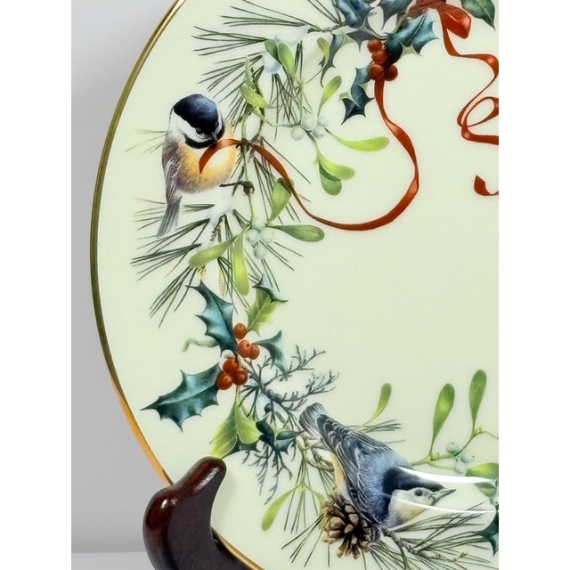 American 1990s Lenox “ Winter Greetings” Side Plates ~ Set of 6 For Sale - Image 3 of 9