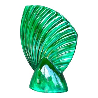 Mid 20th Century Vintage Glazed Ceramic Gladiola Vase For Sale