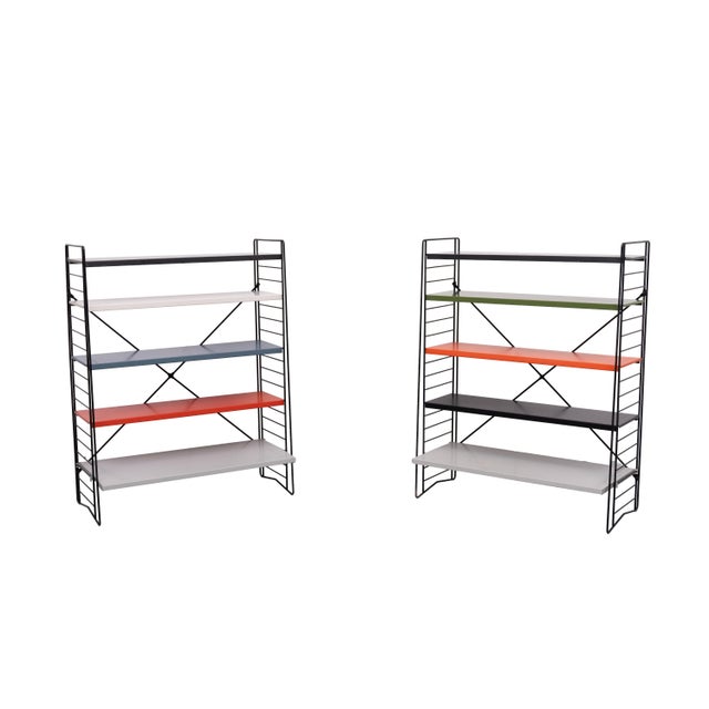Metal Free Standing Metal Colored Racks by A. D. Dekker for Tomado, Holland, 1960s, Set of 2 For Sale - Image 7 of 13