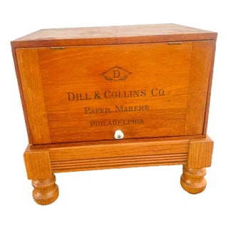 Antique Card Catalog File Cabinet Fifteen Slots Interior Drawer Dill & Collins For Sale
