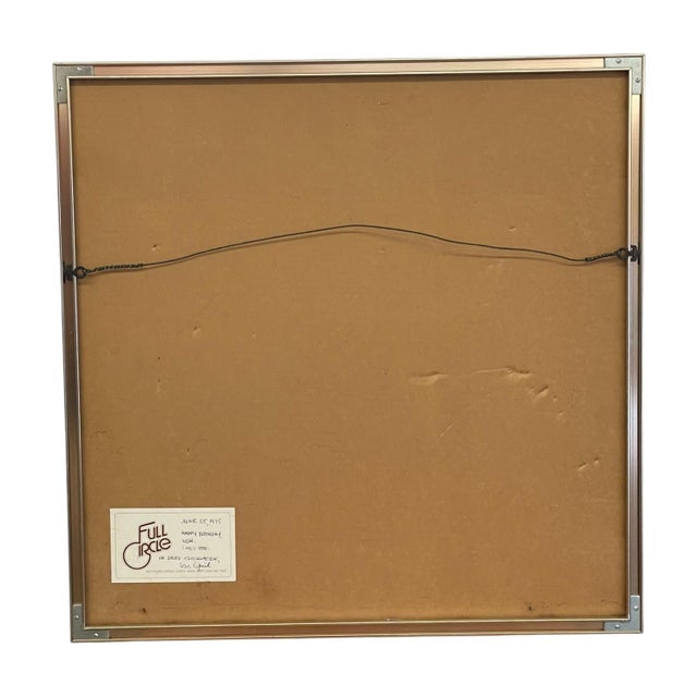 Metal Vintage 1975 Framed Floral Screen Print Dated Botanical Wall Art.. For Sale - Image 7 of 10