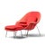 Eero Saarinen for Knoll Mid Century Medium Womb Chairs - Pair With Ottoman For Sale In Chicago - Image 6 of 13