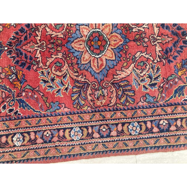 Antique Hand-Knotted Turkish Rug, Wool, Floral Design, 1940, Turkey For Sale - Image 12 of 17
