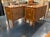 Transitional Pair of Italian Walnut Commodes With Inlaid Greek Key Pattern For Sale - Image 3 of 6