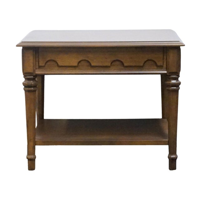 Drexel Furniture Bookmatched Walnut Italian Mediterranean Style 20" Accent End Table For Sale - Image 10 of 12