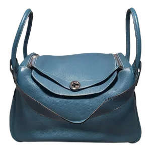 Hermes Blue Jean Clemence leather Lindy Bag