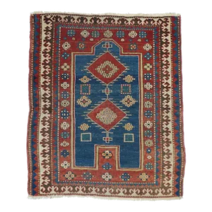 Antique Fachralo Kazak Rug 3'4'' x 3'9''