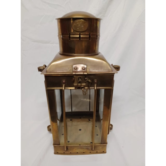 Vintage Brass Neptune Lantern For Sale In Detroit - Image 6 of 12