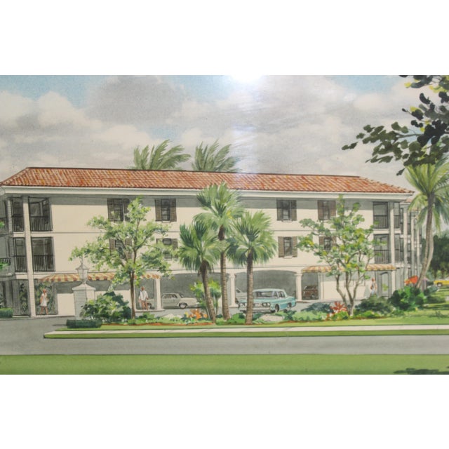 Architectural Renderings Somerset at Moorings, 1970s, Watercolor, Framed, Set of 2 For Sale - Image 9 of 13