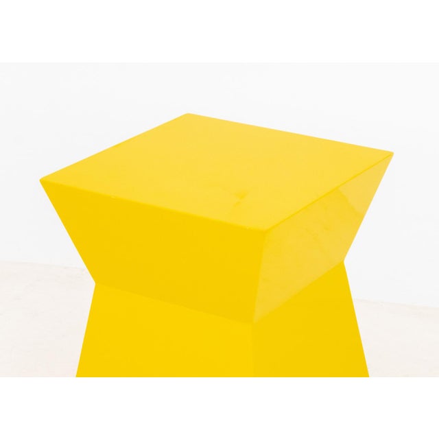 Modern Yellow Geometric Design End Tables, Pair For Sale In New York - Image 6 of 8