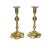 Antique 18th-Century George II English Brass Petal Base Candlesticks - Set of 2 For Sale