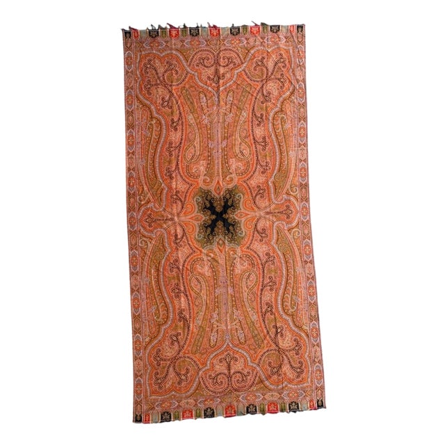 Antique Long Kashmir Shawl, 1890s For Sale