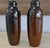 Ceramic Pair of 1920s Tall Hand Painted Brown Glazed Ceramic Flower Vases For Sale - Image 7 of 12